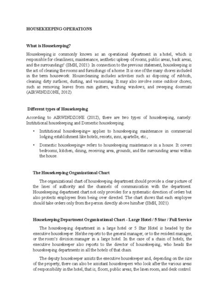 What is the difference between domestic from institutional housekeeping?