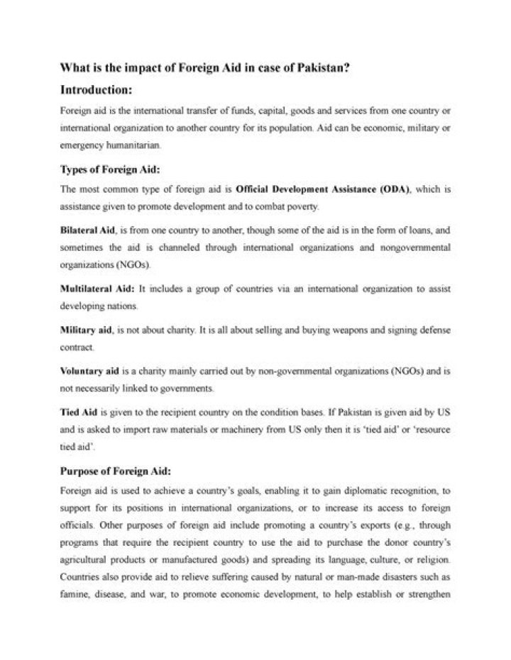 What is the impact of foreign aid?