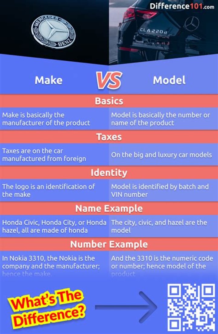 What is the make and model of a car example?