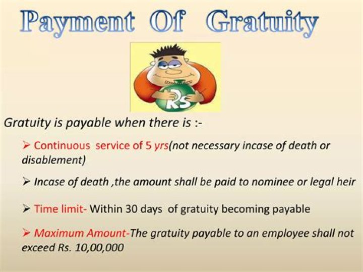 What is the maximum limit of payment of gratuity?