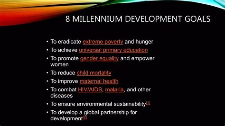 What is the purpose of the 8 Millennium Development Goals?