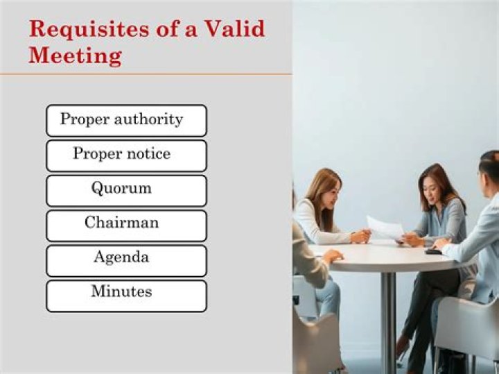 What is the requisites of a valid meeting?