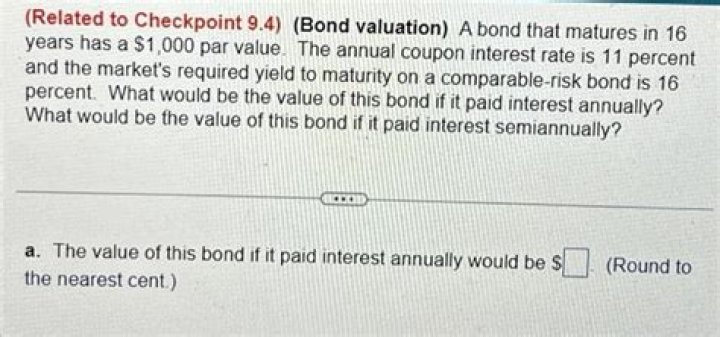 What is the value of a bond that matures in 5 years?
