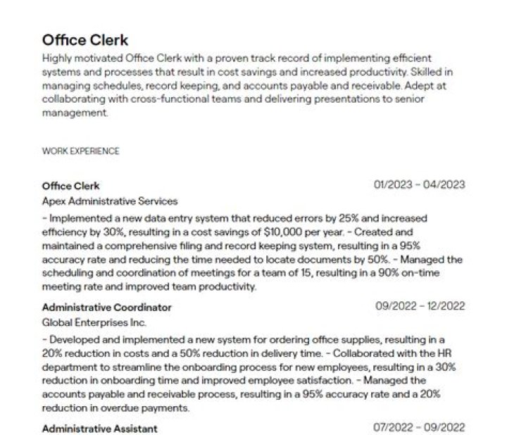 What is the work of an office clerk?
