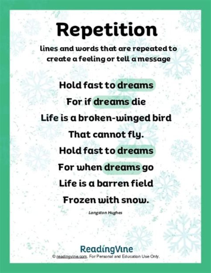 What kind of poem has repetition?