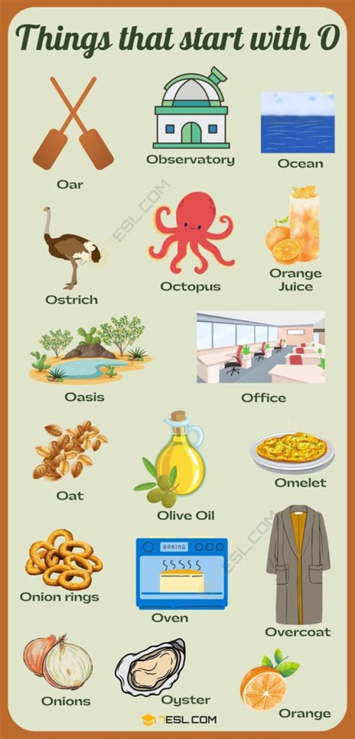 What starts with O around the house?