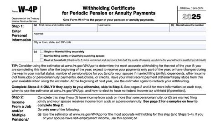What type of payments is form W 4P used for?