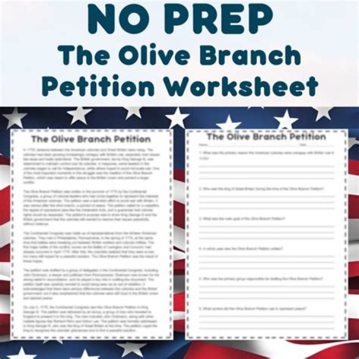 What were the terms of the Olive Branch Petition quizlet?