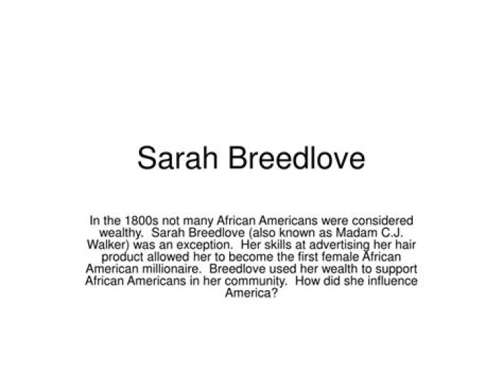 When did Sarah Breedlove die?