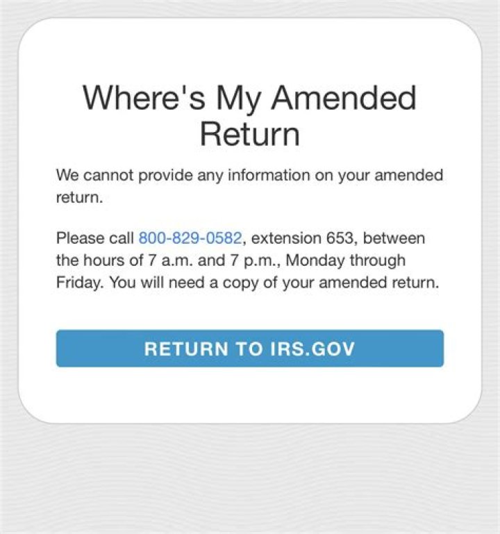 Where is my amended return take action?