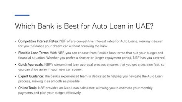 Which bank is best for auto loan in UAE?