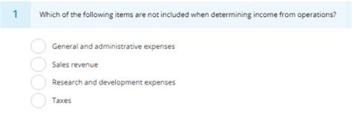 Which of the following items are not included when determining income from operations?