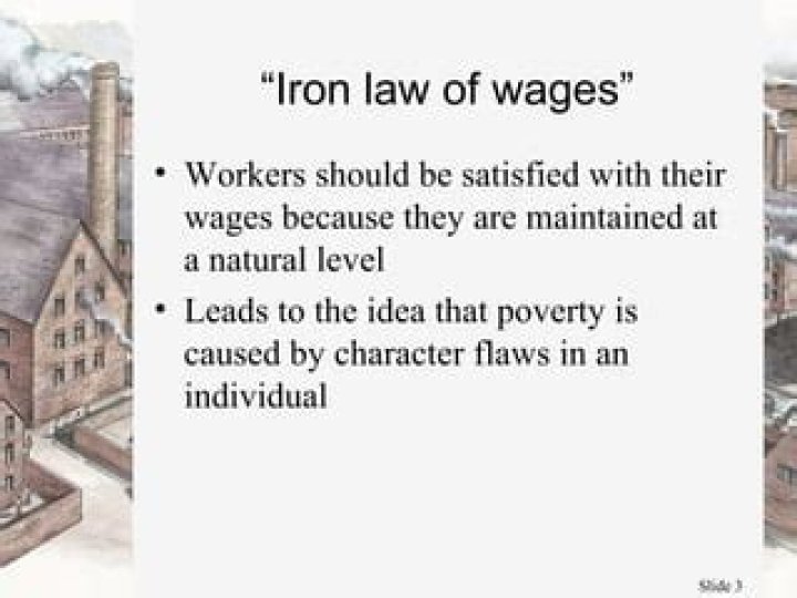 Who wrote about the iron law of wages with regard to industrialization?