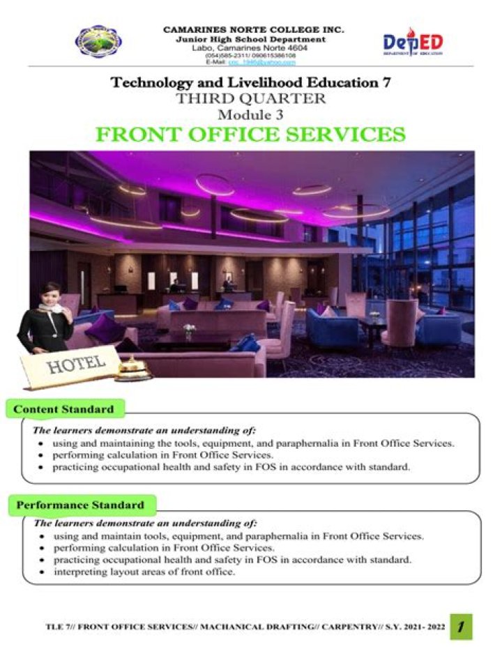 Why do we need to learn front office services?