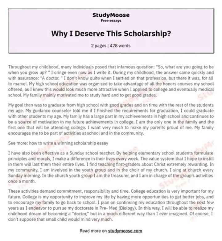 Why do you deserve this scholarship?