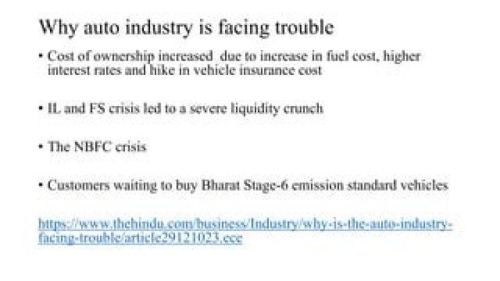 Why is the auto industry facing trouble?