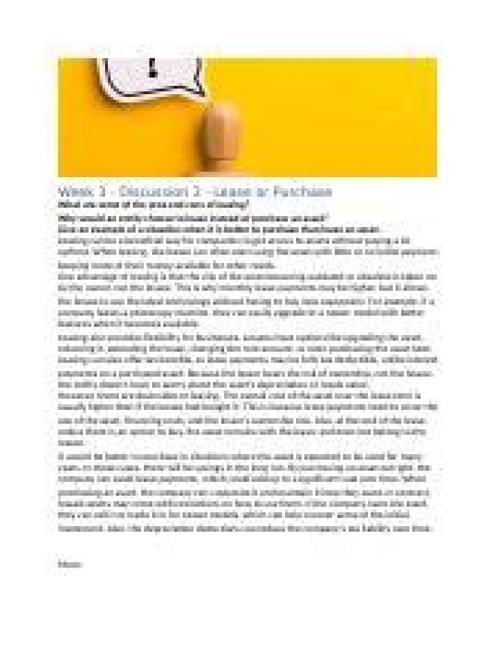 Why would an entity choose to lease instead of purchase an asset?